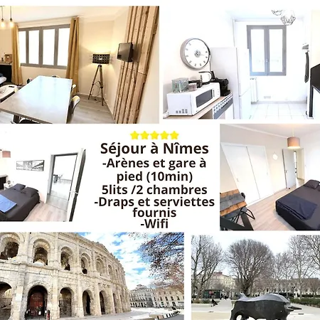 Les Arenes De - Centre 10 Min Gare -parking- 2 Apartment *